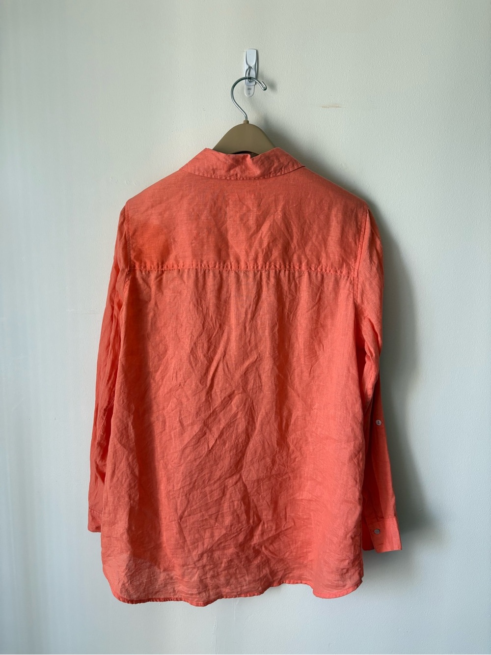 Sigrid Olsen Coral Button Up- 100% Linen - Picture 3 of 5
